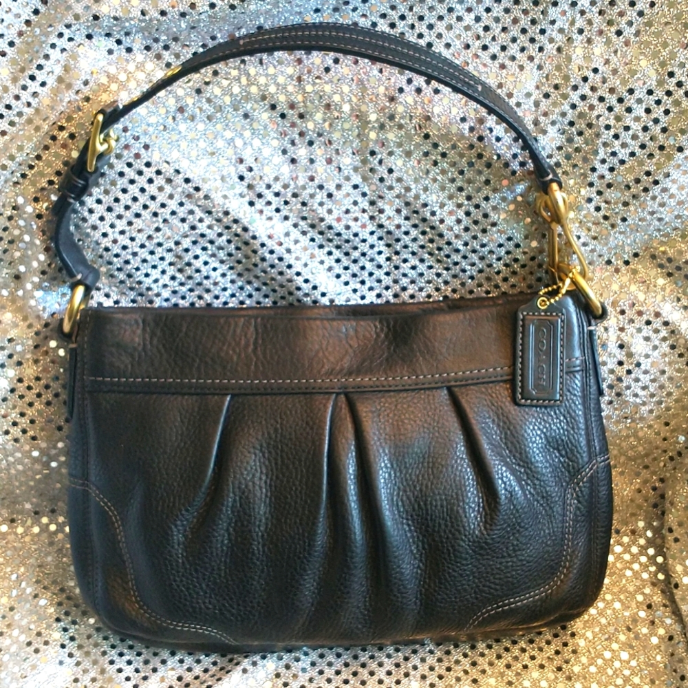Coach Black Leather Shoulder Bag